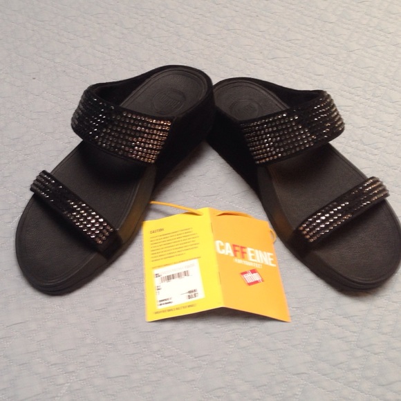 Black Fitflop sandals with rhinestone details