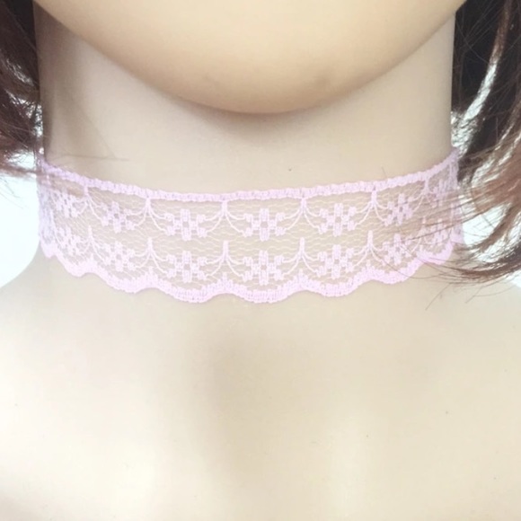 Ava Blush Pink Lace Choker - Picture 2 of 3