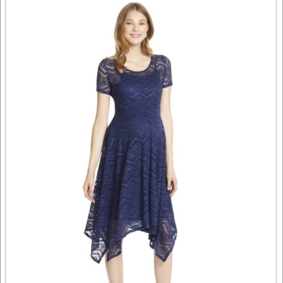Jessica Simpson Navy Blue Maternity Lace Dress