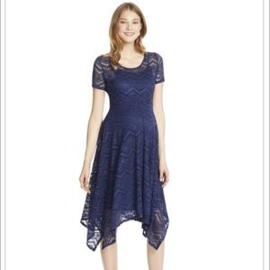 Jessica Simpson Navy Blue Maternity Lace Dress