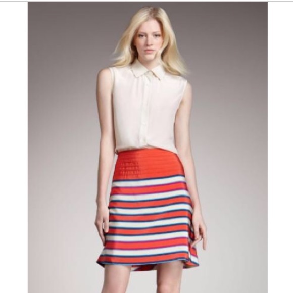 Marc by Marc Jacobs Silk Stripe A-line Skirt! - Picture 4 of 4