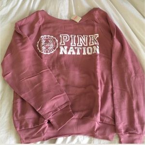VS PINK Soft Begonia Slouch Sweater