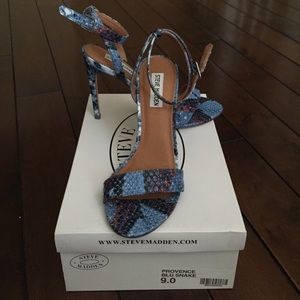 Steve Madden Provence blue snake heels 9 sandals