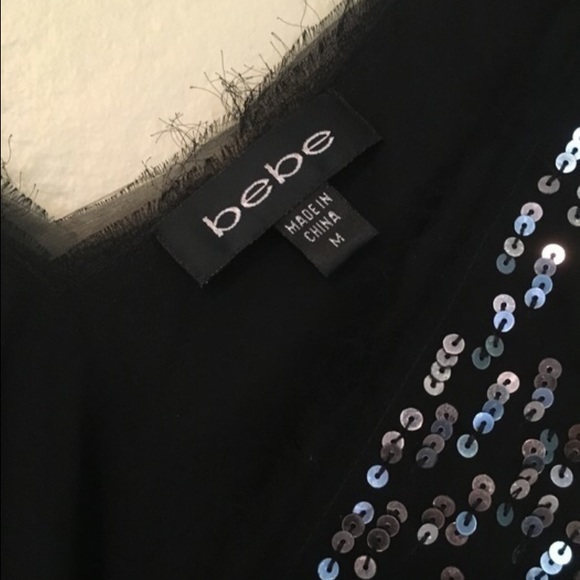 BeBe Sequined Deep-V Blouse - Picture 3 of 4
