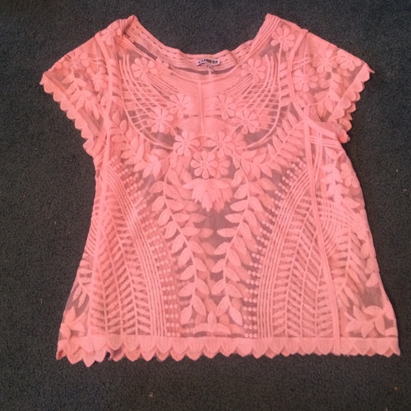 NWOT Express Lace Pink Top