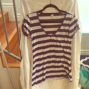 Splendid striped v-neck