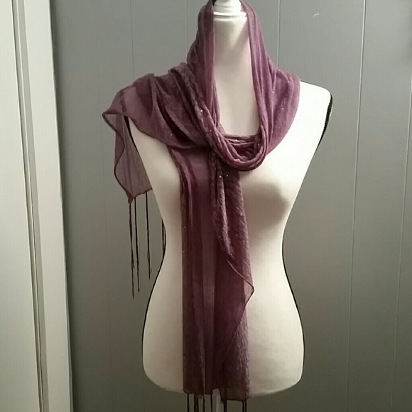 Light flowy purple scarf with fringe