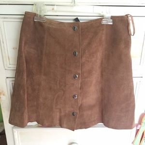 Top shop suede brown skirt