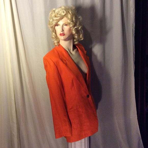Sake Jackets & Blazers - Orange linen blazer