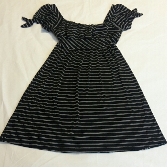 Cute black with thin white stripes dress