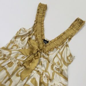 Silky Tiered Sequined Ruffle Party Blouse Tank