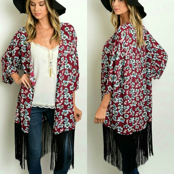 🌻 FINAL 🌻 Floral Fringe Kimono