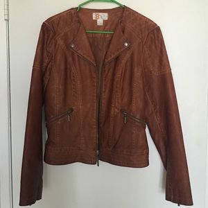 Brown leather jacket