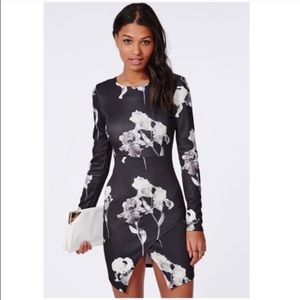 Missguided Black Floral Dress