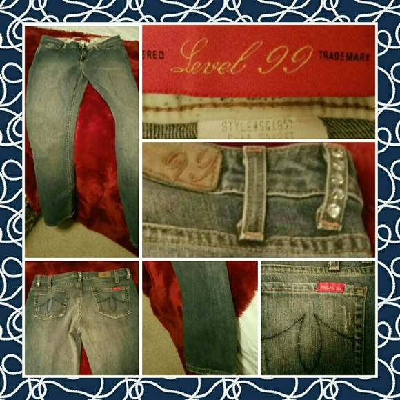 Level 99 Jeans with rhinestones - Picture 1 of 4