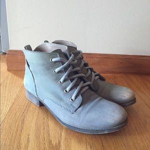 Blue Leather Rubin Booties