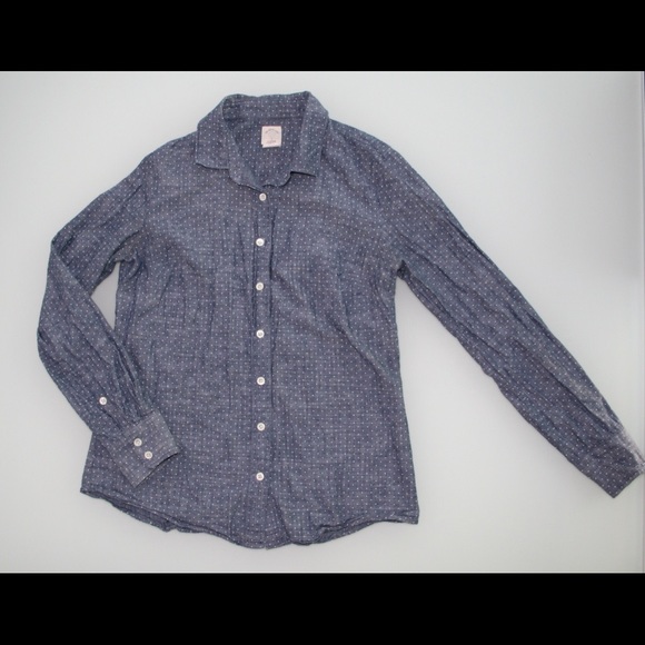 J. Crew polka dot denim shirt