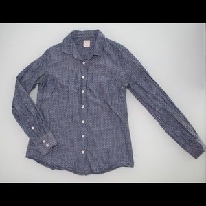 J. Crew polka dot denim shirt