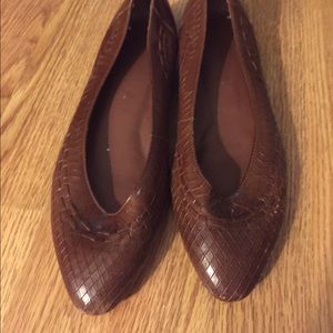 vintage leather woven flats/loafers