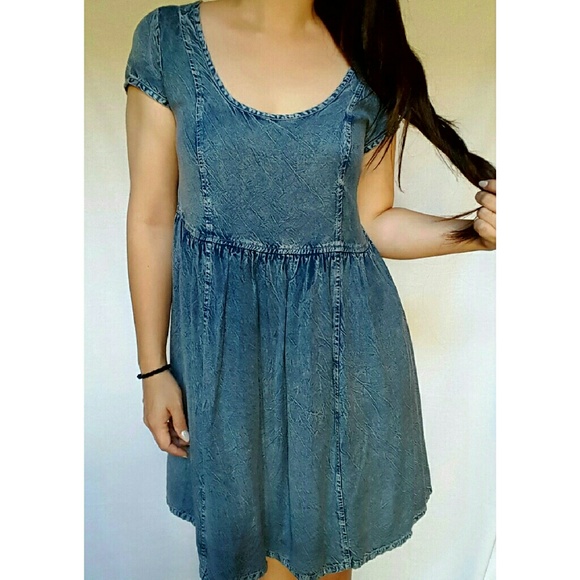 Denim wash baby doll dress size M
