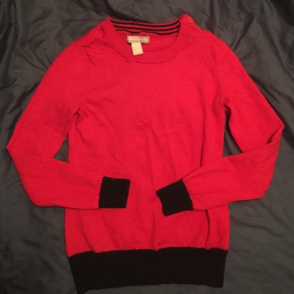 Banana republic petite red and navy sweater