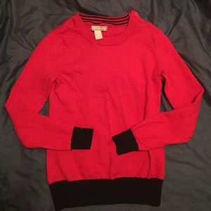 Banana republic petite red and navy sweater