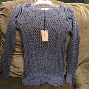 Slate colored Pink Rose sweater