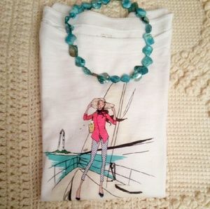 3/4 sleeve White tops