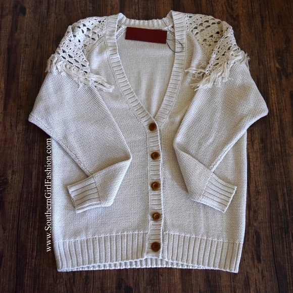 FRINGE CARDIGAN Oversized Slouchy Sweater Jacket - Picture 3 of 4