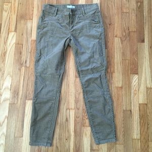 LOFT modern skinny ankle olive corduroy pants 4