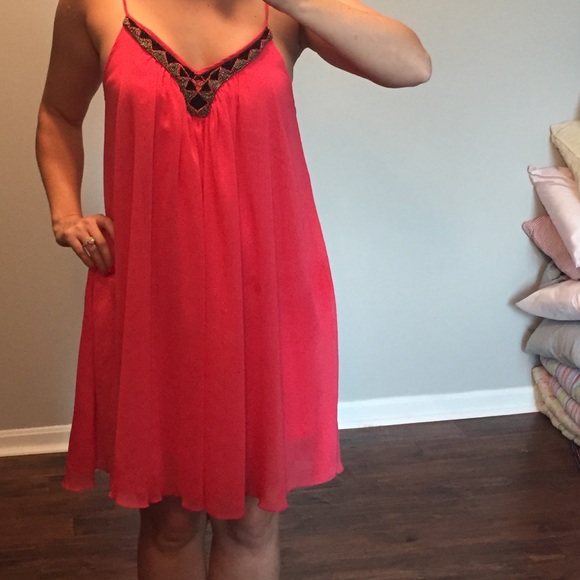 Hot coral dress from express