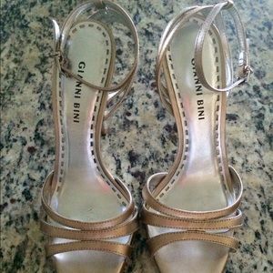 GIANNI BINI champagne gold high heels