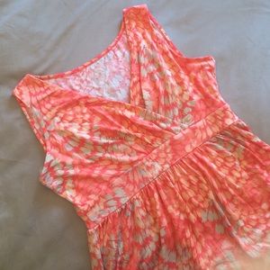 Coral and Grey Maxi Dress