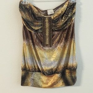 Daytrip Gold Strapless Top