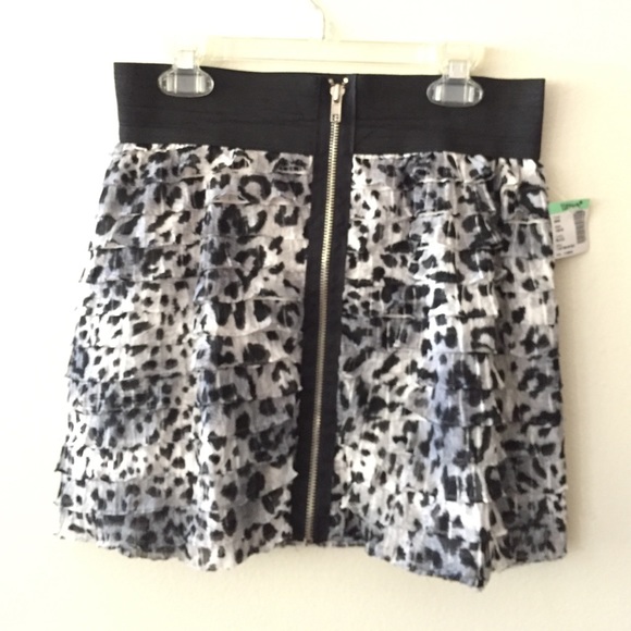 Black and white animal print skirt