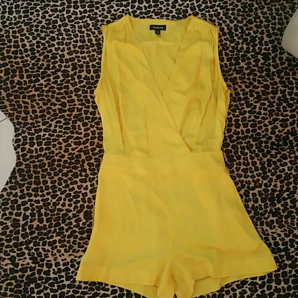 yellow shorts romper