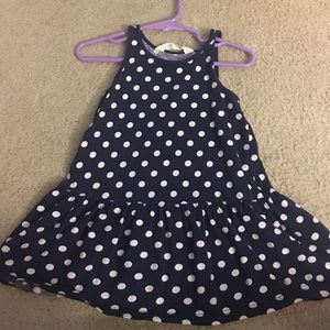 Blue with white polka dot dress
