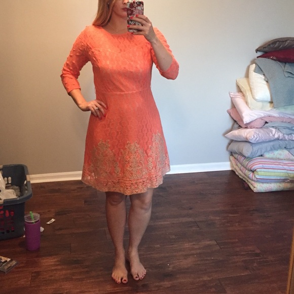 Coral mesh dress