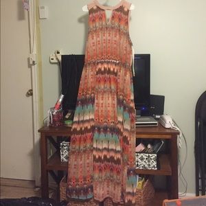 Plus size long sheer dress
