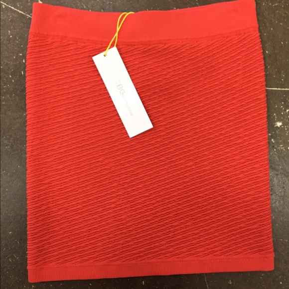 😍NWT BCBGeneration Mini Skirt Coral Orange Ribbed Size Small