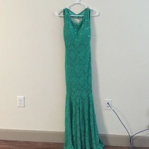 Backless Turquoise Dress