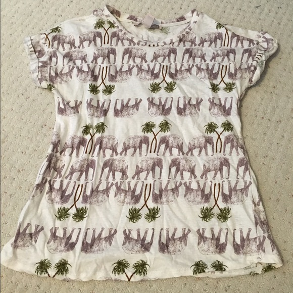 T-shirt with Elephant and Palm Tree design - Picture 1 of 1