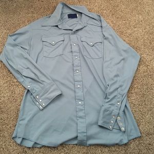 men's blue vintage shirt large
