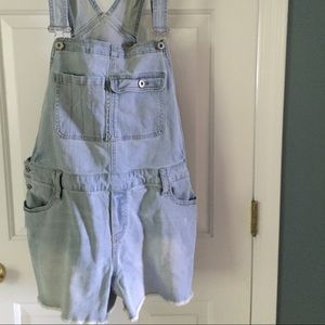 Light blue jean overalls