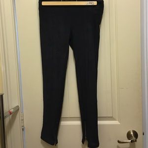 Suede navy ankle pants