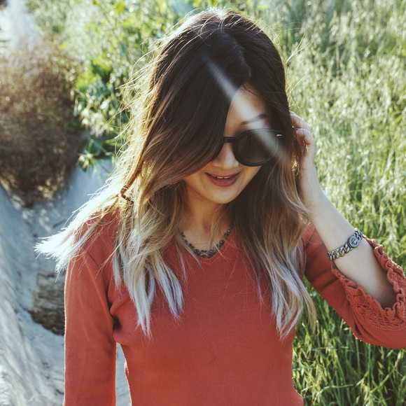 Vintage Coral Knit Sweater Blouse 🌻