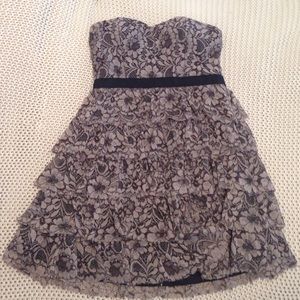 Papaya Lace Strapless Dress