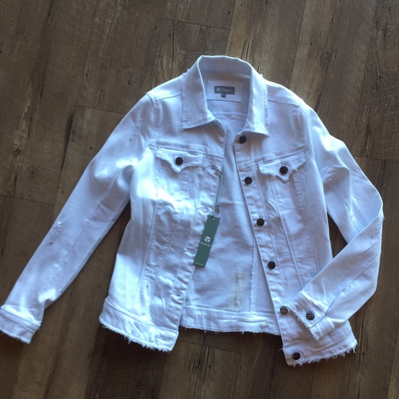 TRACTR distressed stretch denim jacket - Picture 1 of 4