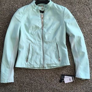 Leather Jacket - Mint Green