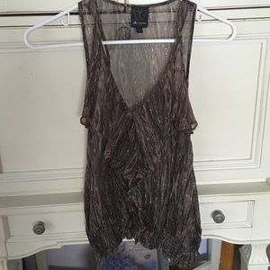 Ella Moss sheer smooth crepe tank top